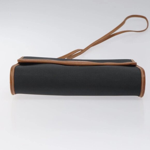 Christian Dior Shoulder Bag PVC Leather Black Gold Auth BA2862 - Picture 6 of 16